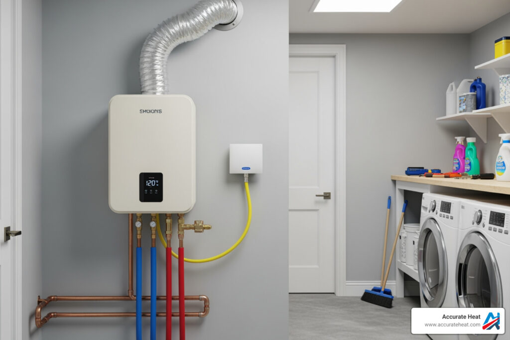indoor tankless water heater installation