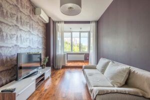 small aircon portable unit in compact apartment