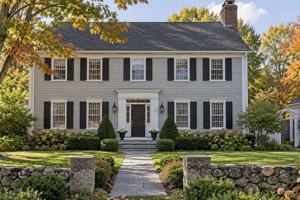 Classic New England colonial home exterior