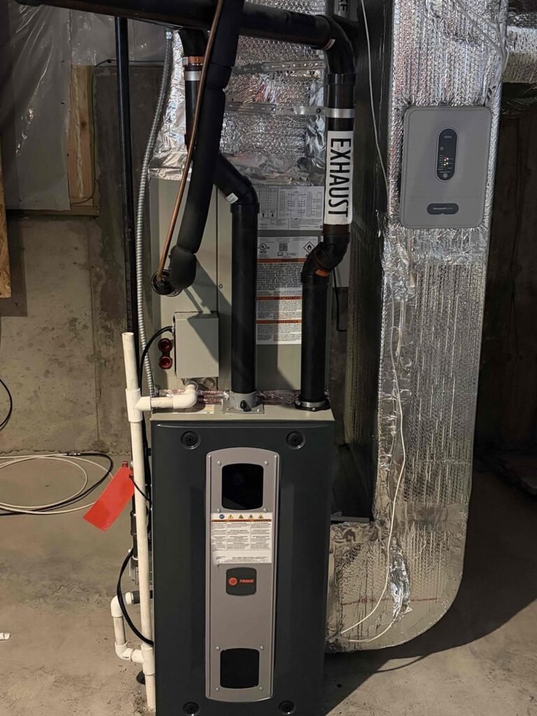 HVAC & Plumbing in Norfolk, MA 16 New Trane two-stage furnace installed in Norfolk, MA